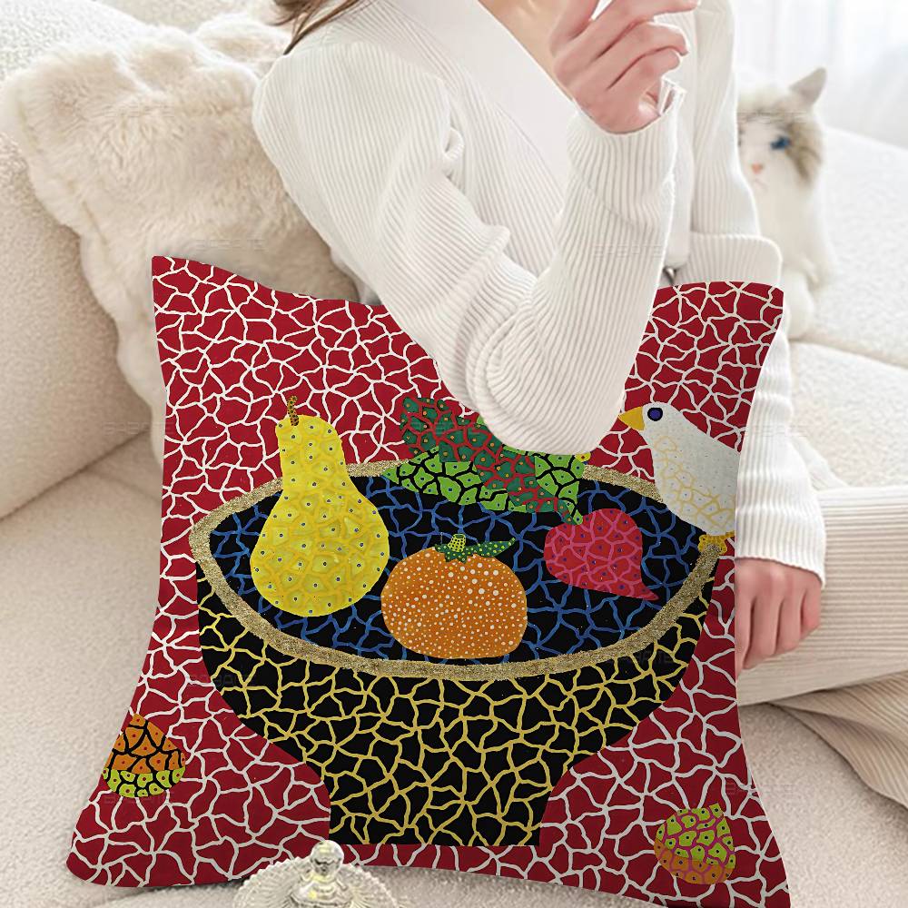 Yellow Dots Yayoi Kusama Lucky Dragon pillow cover sofa cushion cover home room decoration children gift
