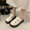 Thick-soled Two-wear Hollowed-out Bag Head Sandals for Women's 2025 Summer New Hole Pig Cage Mori Roman Half Slippers Outside