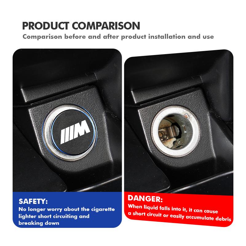 SNYK1 Car Cigarette Lighter Dustproof Cigarette Lighter Interface Cover For BMW M Performance Alpina M3 M5 M6 X1 X3 X4 X5 G20