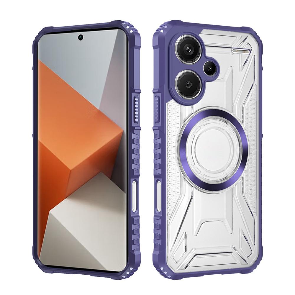 KEYSION Transparent Magnetic Case for Redmi Note 13 Pro 4G 13 Pro+5G Shockproof Phone Back Cover for Xiaomi POCO X6 5G M6 Pro 4G