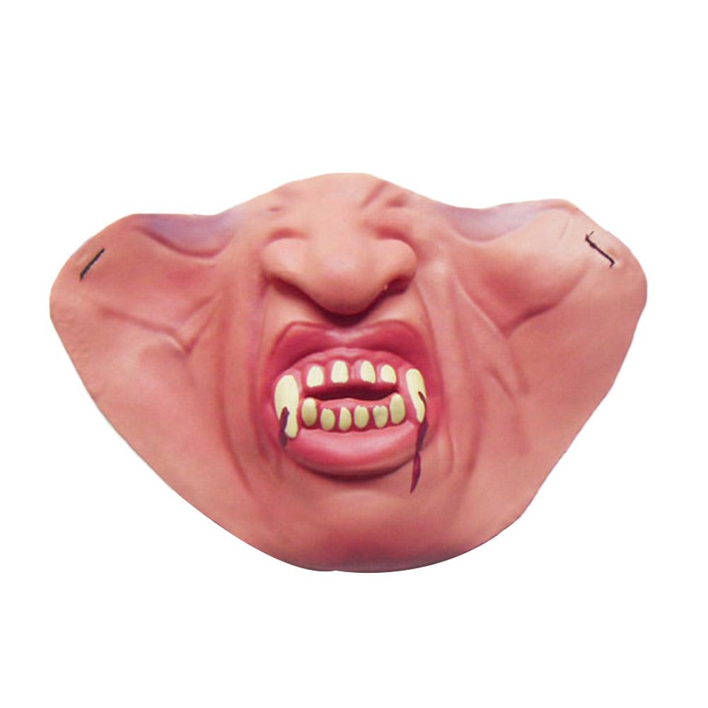 Half-Face Clown Mask - Funny Latex Party Costume Mask Unique Eye-Catching Design Perfect Photo Prop Half-Face Clown Mask