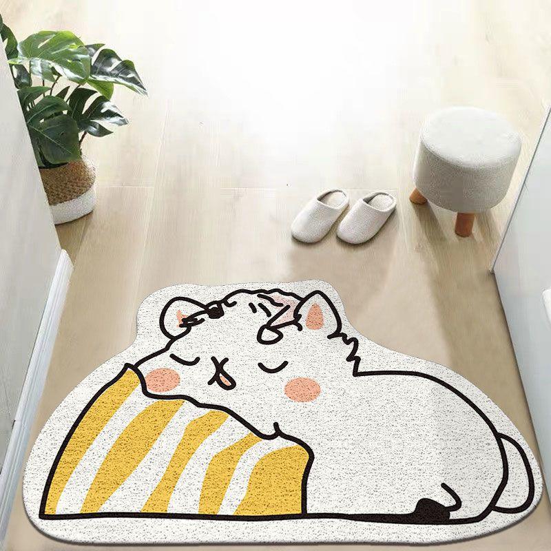 Cartoon Dirt Resistant PVC Silk Ring Door Mats Hallway Doorway Foot Dust Removal Easy Clean Wear-Resistant Anti-slip Floor Mat