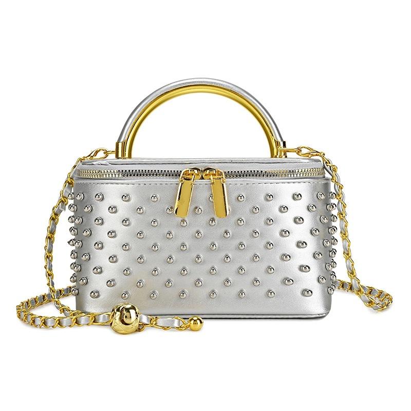 Niche pearl portable small box bag women's new versatile chain bag fashion shoulder messenger bag