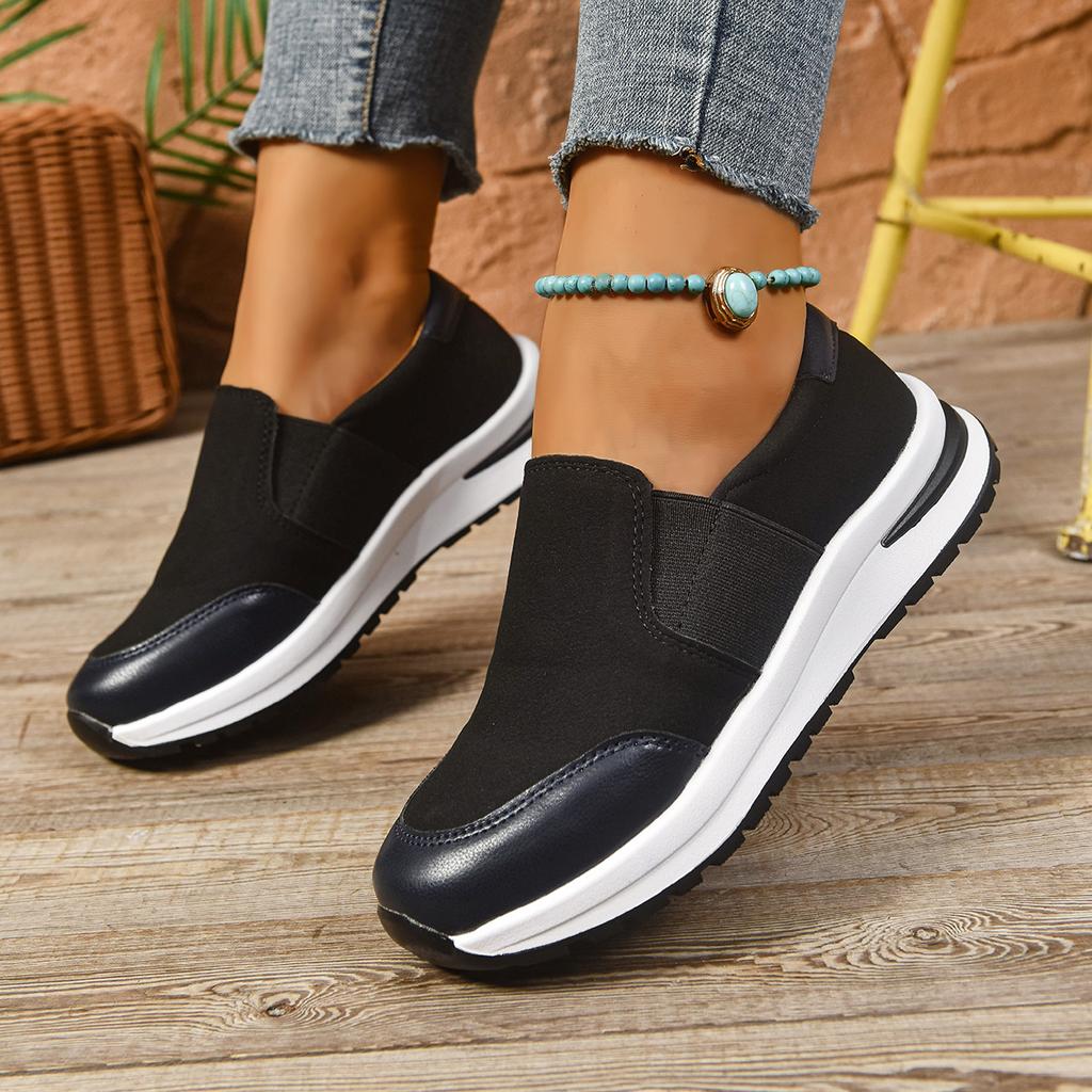 Fashion Woman Sneakers Solid Color Fashion Platform Vulcanize Sneakers Breathable Walking Running Lace Up Casual Wedge Mesh Sports Shoes