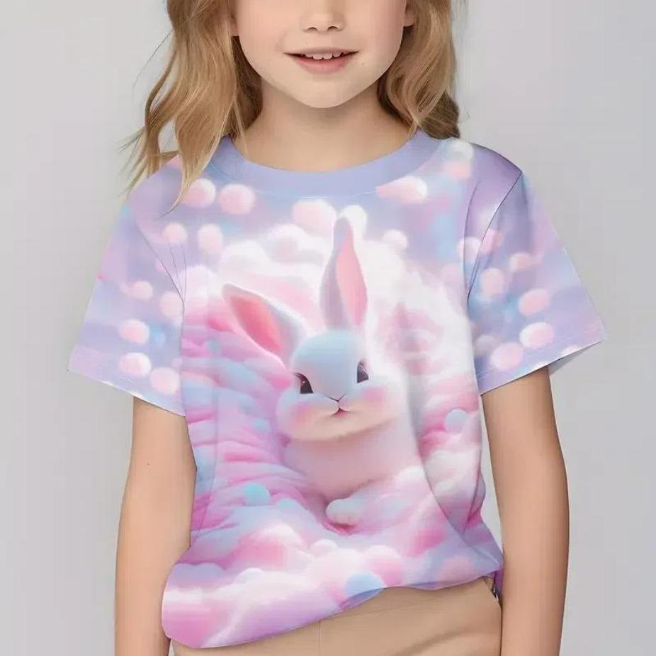 Kids T-shirts Cartoon Pattern Short Sleeve 3d Print T Shirt O Neck Tops Polyester Casual Sportwear Comfortable Tees
