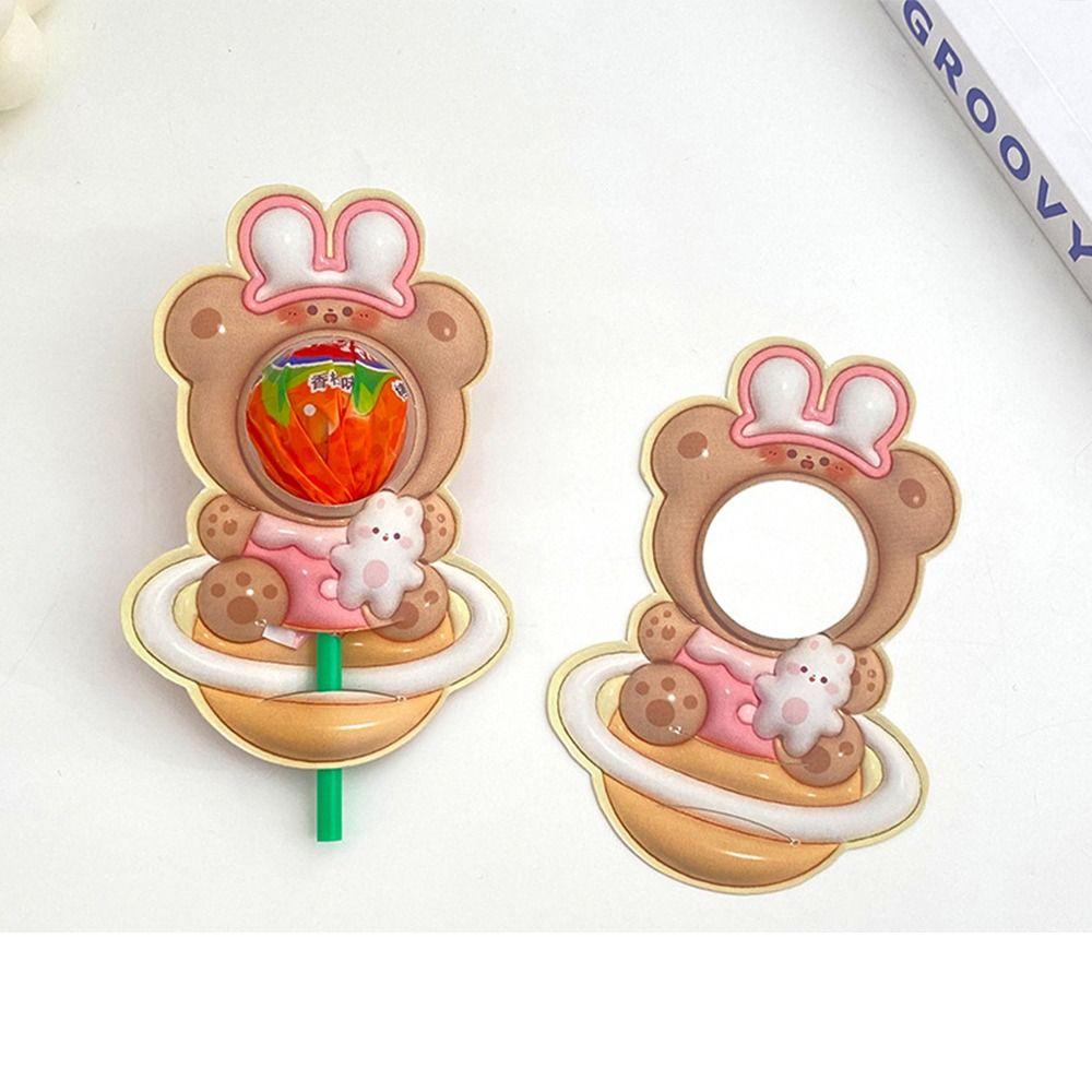 

10Pcs Rabbit Bear Pattern Lollipop Package Card DIY Packaging Candy Holder Festival Party 12(10pcs)