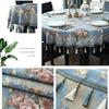 European Classic Large Round Tablecloth Embroidery Sparkly Tassels Round Table Cloth Western Flowers Table Cloth Cover Table Mat