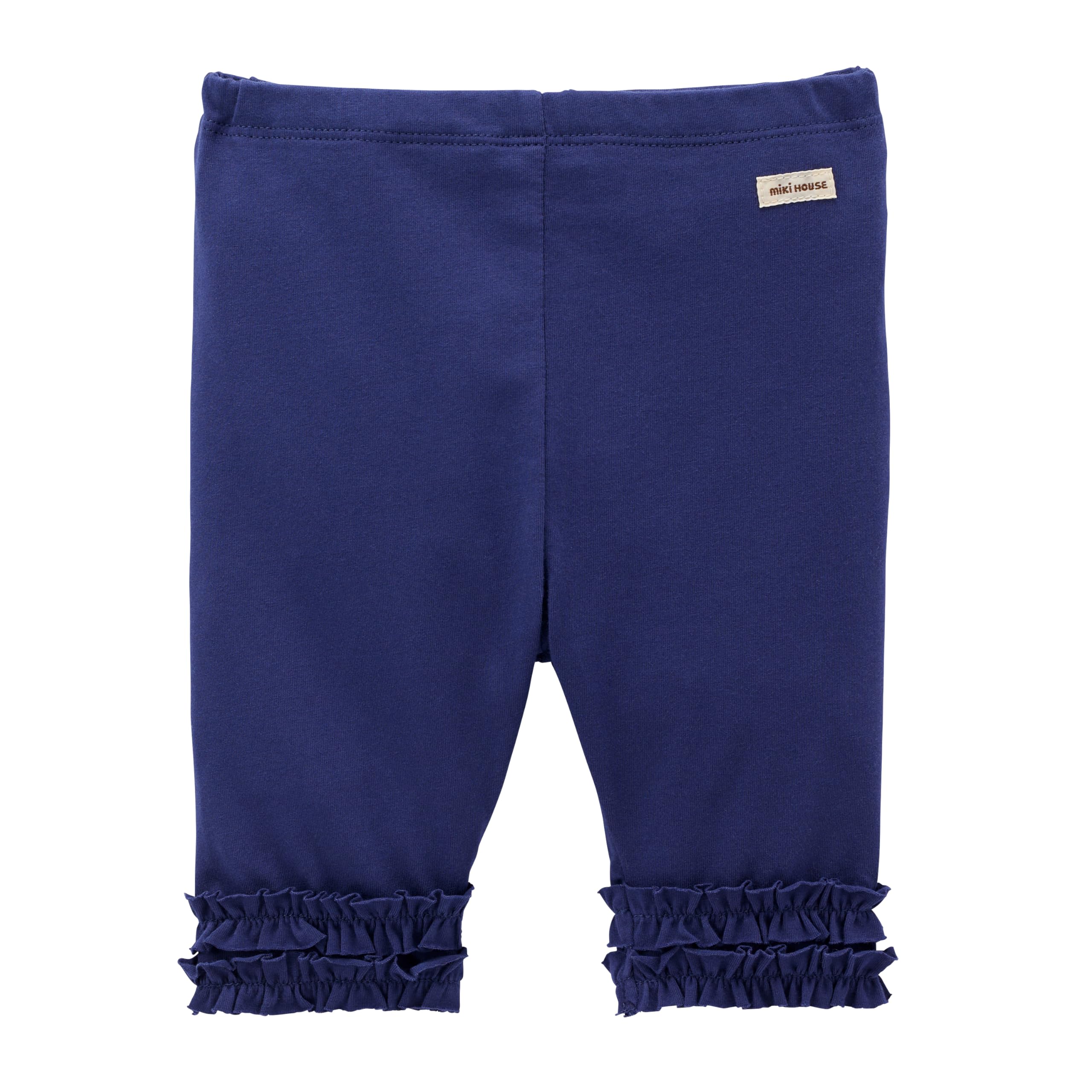 

MIKI HOUSE 6-Length Leggings/Spats/Half Pants, Solid Color, Ruffled, for Girls, Baby, Kids, Children s Clothing, Pants, 12-3118-149, 110cm, Navy