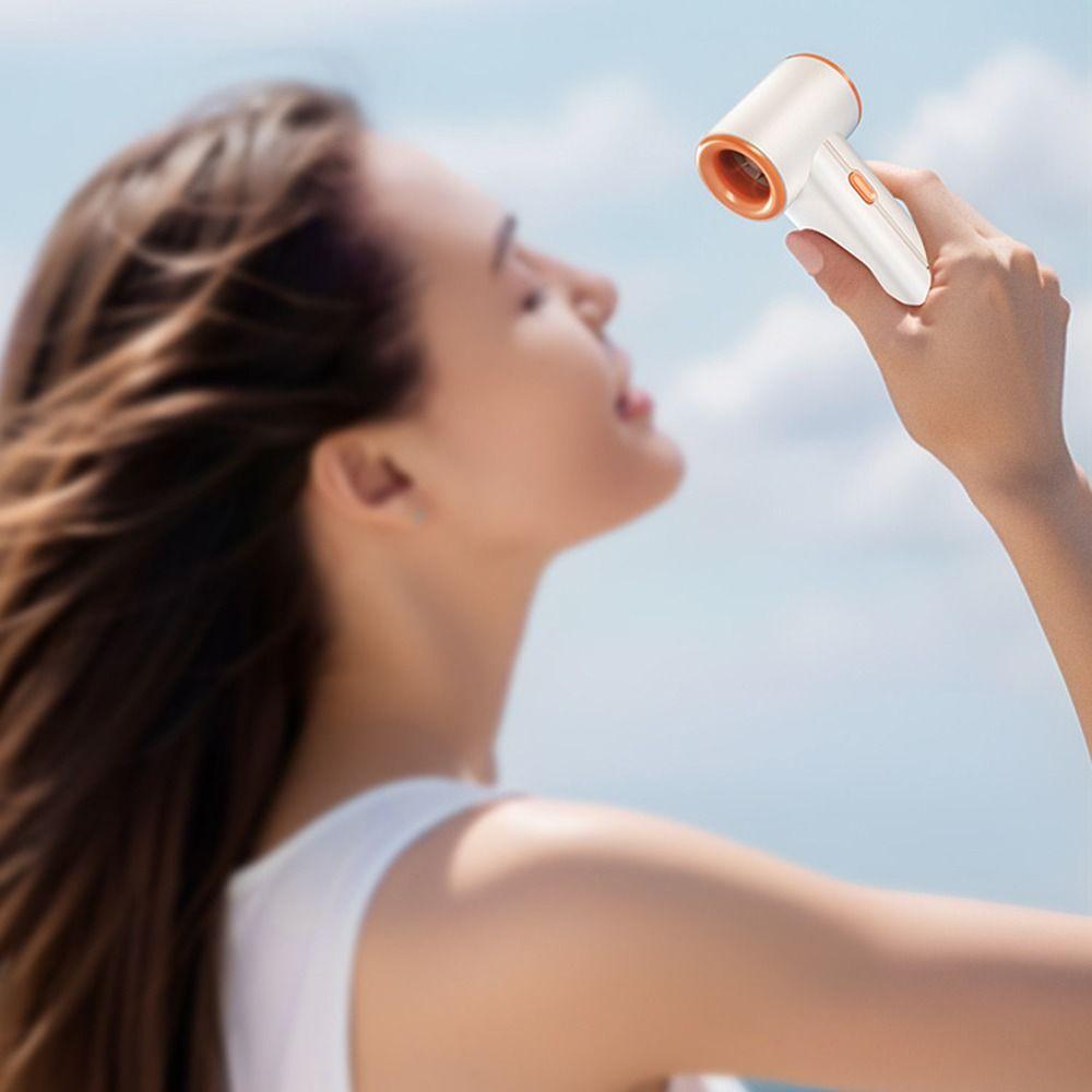 5 Gears Adjustable Handheld Fan USB Rechargeable Mini Turbo Air Cooling Fan  Travel