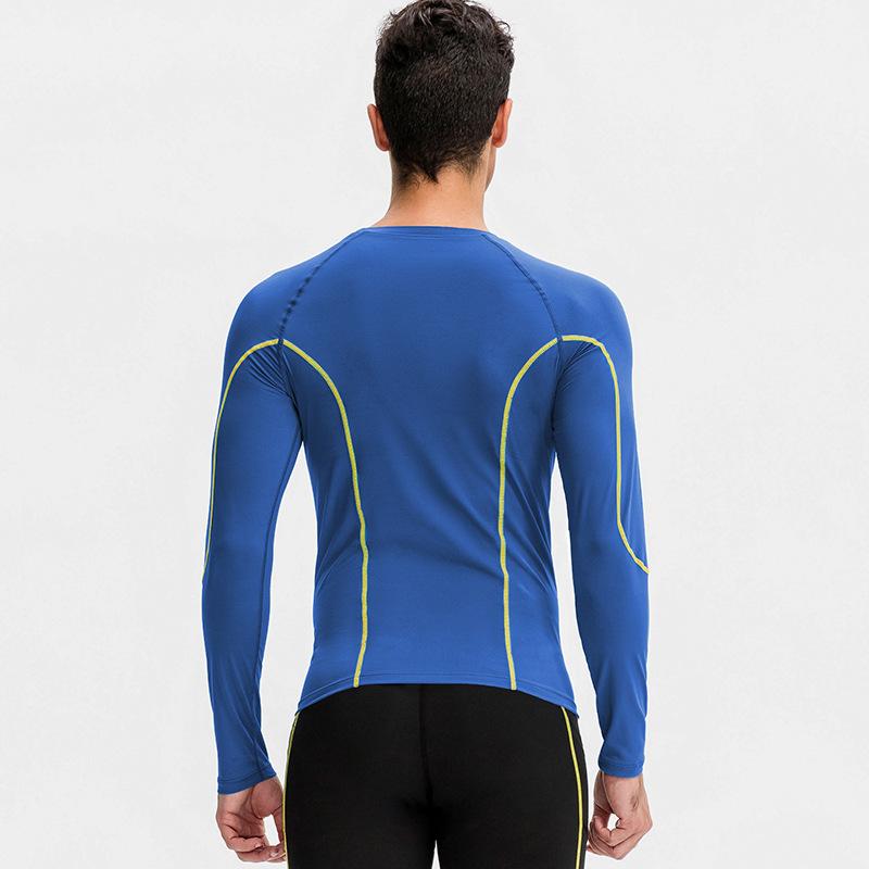 Hrudník Pro Pánské Fitness Dlouhý rukáv Těsné Rychleschnoucí Trénink Sportovní oblečení Vysoce elastické Běžecké Tričko odvádějící pot Top
