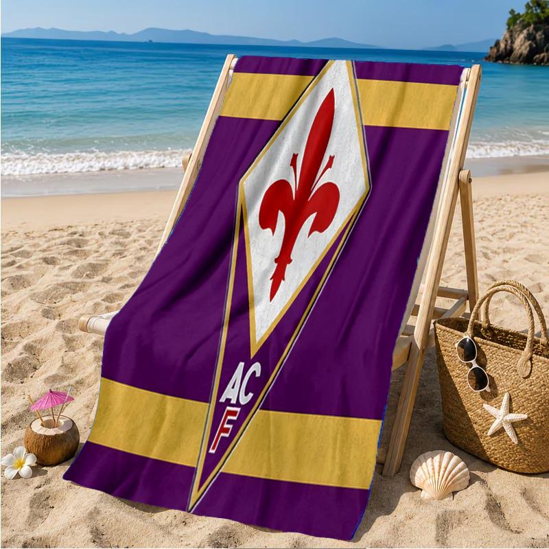Fiorentina Football Crest Beach Towel Microfiber Beach Towel, Lightweight and Quick-Dry, for Summer Travel, Swimming Pool Fan Birthday Gift