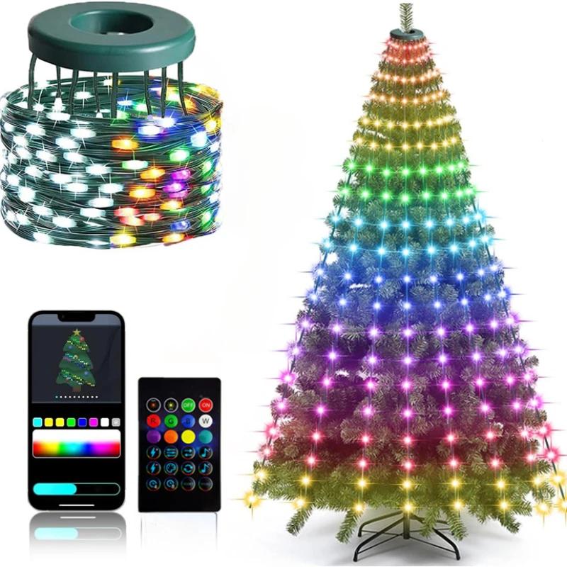

SmartTree Christmas Lights 2.1M Garland Xmas APP Bluetooth DIY Images RGBIC Christmas Waterfall Light String Festival Decoration 1.8M&UK Plug
