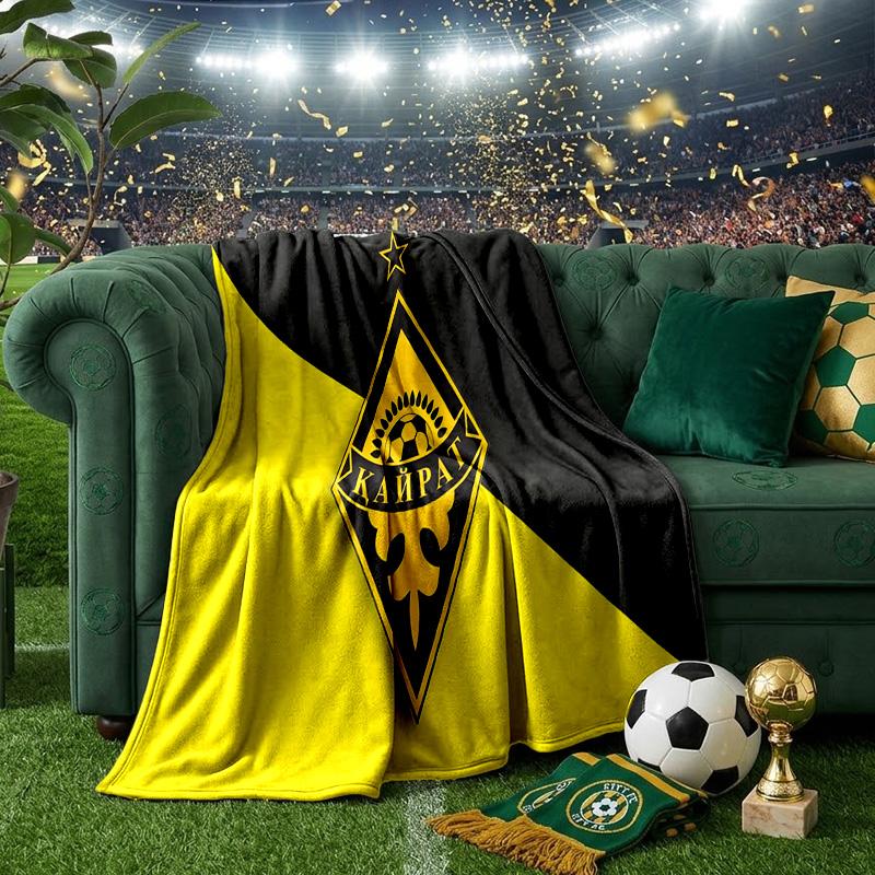 Kairat Golden Emblem Design Throws Blanket Flannel Blankets Plush for Couch Bed Gifts for Men Women Travel picnic blanket Christmas fan gifts