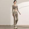 Yoga Set: Long Sleeve Sports Top with Built-in Bra, Slimming Fit, Beautiful Back Mesh for Pilates Training