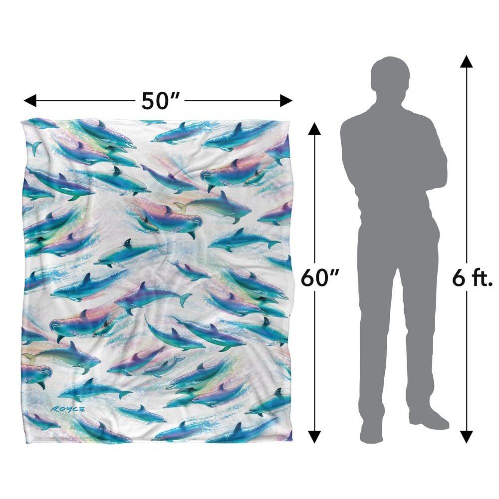 Royce McClure Dolphin Flow Silky Repeat Print Supersoft Blanket