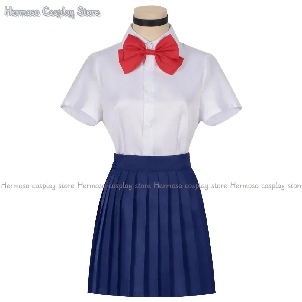 Anime Momo Ayase Costumes de Cosplay Perruque Dan Da Dan Pull Jupe Boucles d'oreilles Ensemble Ornement de Cou Fête d'Halloween Jeu de Rôle Uniformes