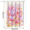 1pc Whimsical Floral and Starburst Shower Curtain - Vibrant Watercolor Design, Washable Polyester, Perfect for Modern Bathroom