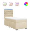 Box Spring Bed with Mattress Cream 90 x 190 cm Fabric