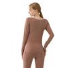 Womens Warm Thermal Underwear Set Soft Cashmere Silk Blend Fleece-Lined Long Sleeve Top Pants Cold Weather