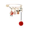 Japanese And Korean Creative Christmas Fringed Hairball Brooch Snowman Elk Crutches Gloves Pin Collar Pin
