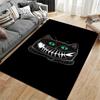Black Cat with Fishbone Smile suitable as a non-slip mat for the living room or bedroom sofa