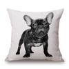 Adorable Cute French Bulldog Pattern Linen Throw Pillow Case For Trendy Home Decor