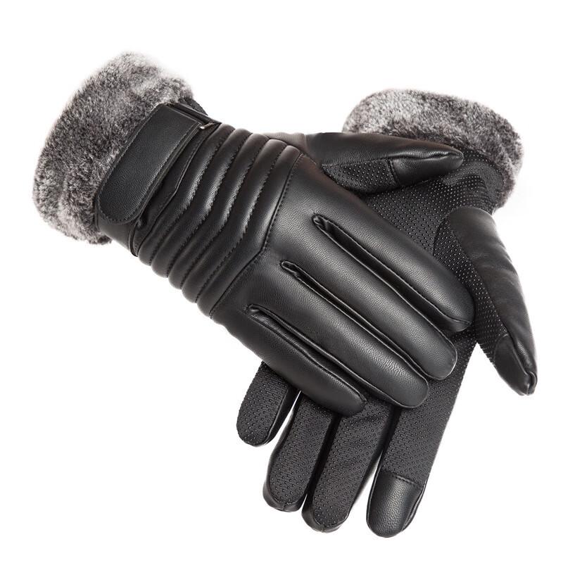 

Men s Winter Warm PU Motorcycle Gloves One Size