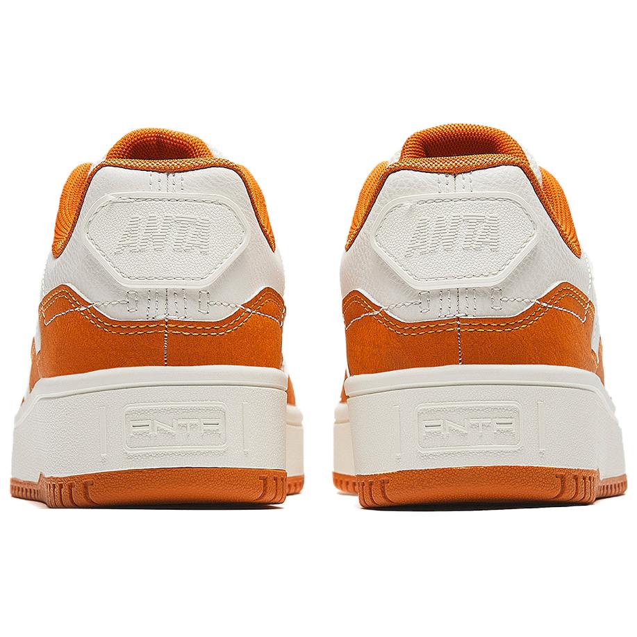 New Anta Life Collection Slip Resistant Cushioning Low Top Skateboard Shoes Women's White Orange 122438063S-1