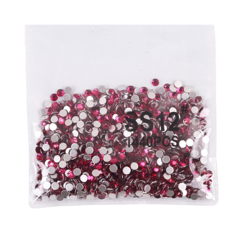 Fuchsia Nail Art Diamond Glass Crystal Flat Bottom Diamond Diy Mobile Phone Case Beauty Jewelry Rhinestone Accessories Exquisite Zhejiang