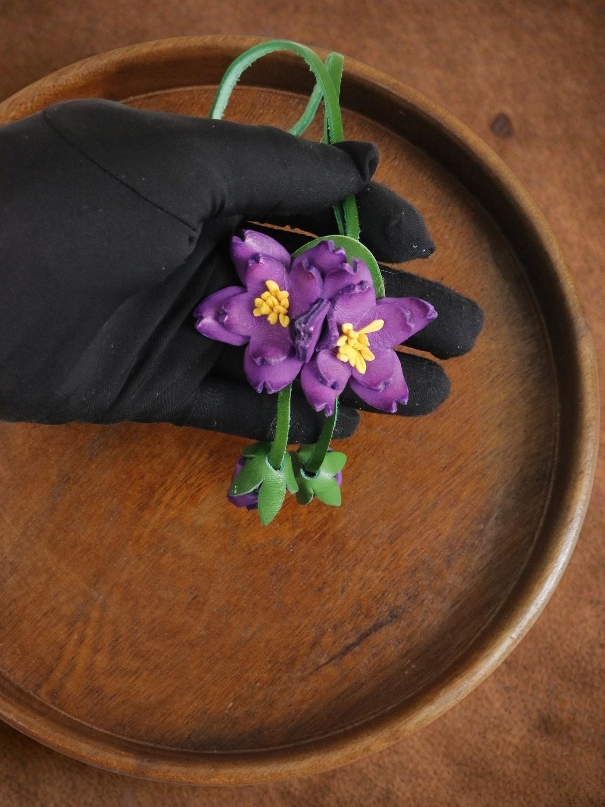 

Handmade Genuine Leather Cherry Blossom Bag Charm Keychain Pendant Fresh Flower Vintage Gift