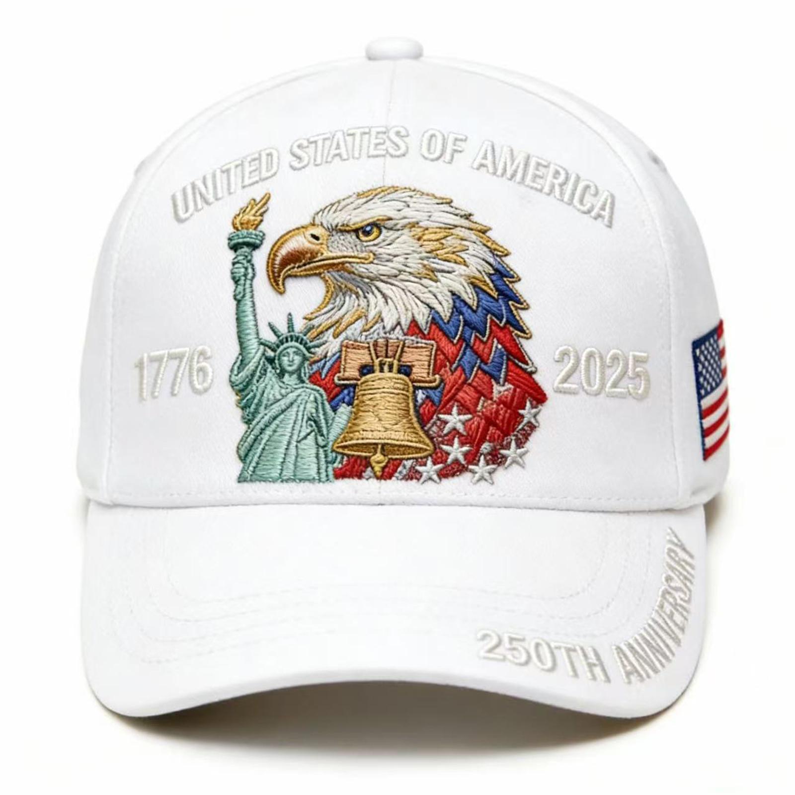 

Кепка к 250-летию США Патриотическая бейсболка Шляпа-трибьют к 250-летию США Кепка тракера для мужчин и женщин One Size белый