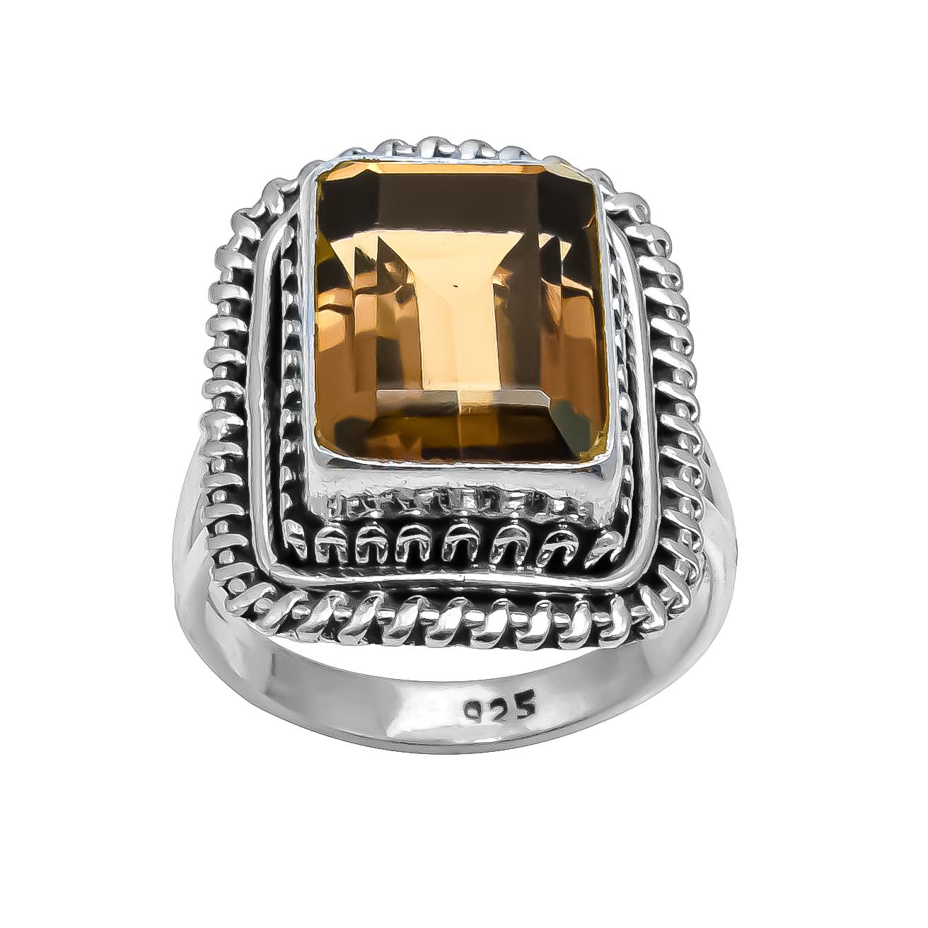 

Кольцо с драгоценными камнями из дымчатого кварца Стерлингового серебра 925 пробы Массивные ювелирные изделия ручной работы Годовщина свадьбы Приятный для дизайнера Кварцевые свадебные украшения