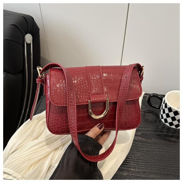 Solid Color Retro Large Capacity 225 Summer New Simple Casual Fashion Crossbody One Shoulder Underarm Small Square Bag Women