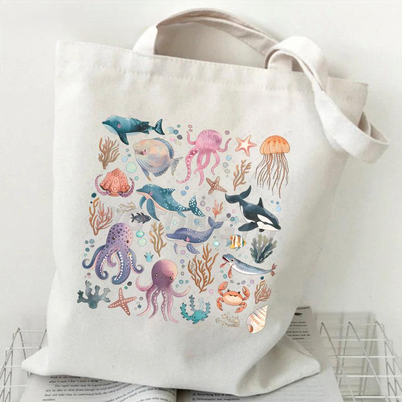 Ocean Animal Trend Shoulder Bag Daily Versatile Commuter Student Tutoring Bag