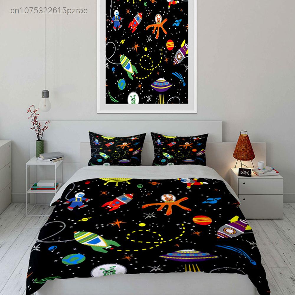 "Space Theme Kids Bedding Set" Multiple Sizes kid's And adults' Bedroom Exquisite 3PC Bedding set, Gift