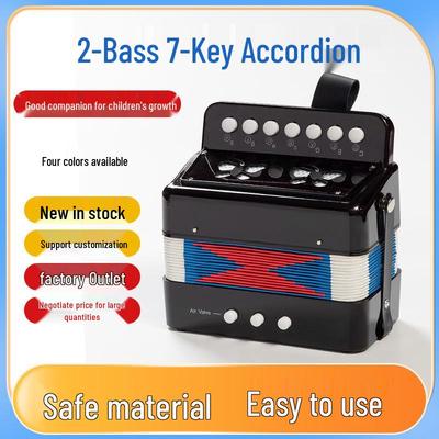 Children's Educational 7-Key Accordion with 2 Bass - Beginner's Musical Instrument & Learning Toy