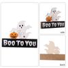 2Pcs Creative Halloween Gnomes Pumpkin Witch Figurines Wooden Block Table Sign For Festives Home Shelf Tiered Tray Decors