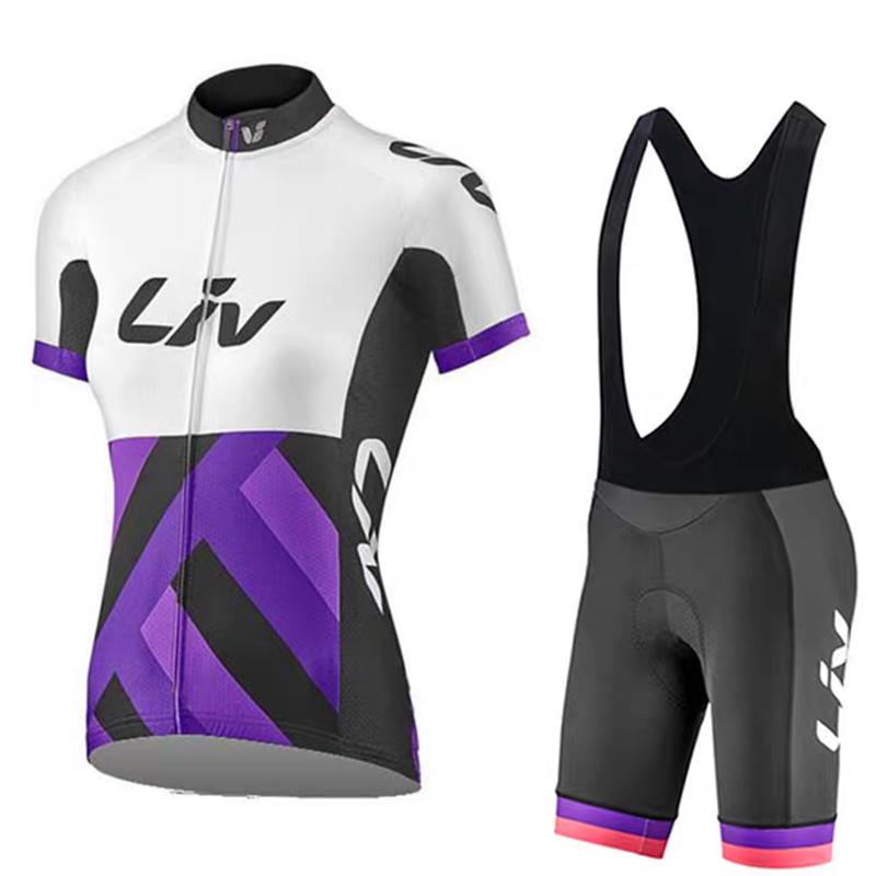Women's Cycling Suit Set Summer Short Sleeved Cycling Jersey Cycling Bib Women's Sponge Cushion Cycling Shorts