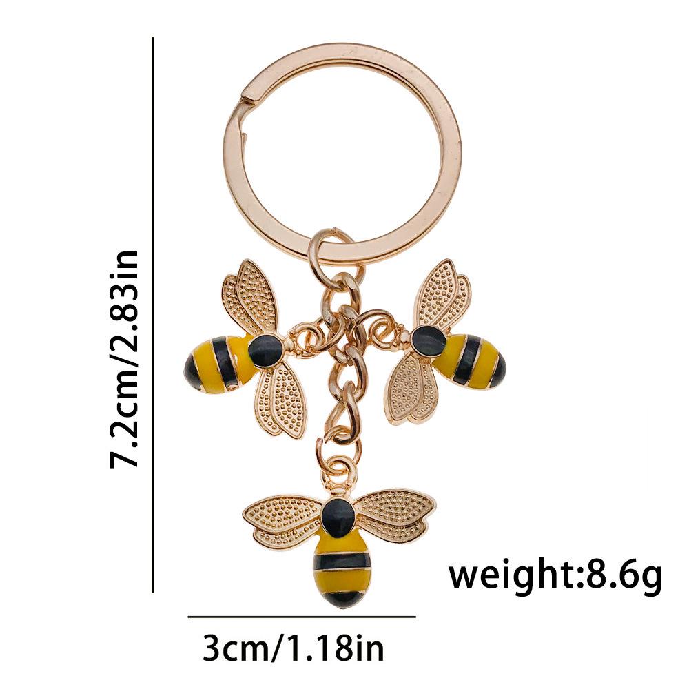 Personalized Pearl Bee & Sunflower Honeycomb Keychain Charm