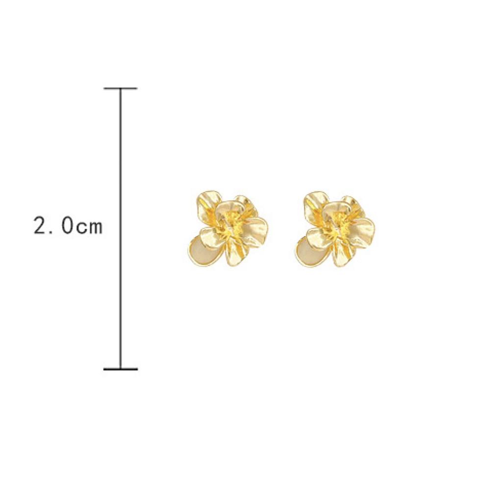 Light Luxury Fresh Versatile Temperament Metallic Feeling Imitation Opal Flower Earrings For Women