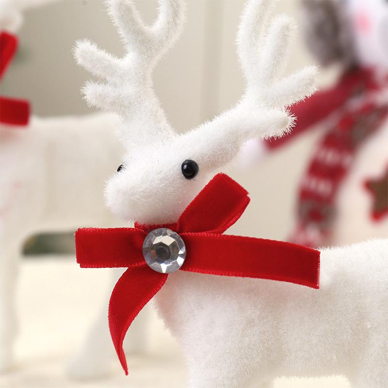 10/13/15CM White Elk Christmas Decoration Plush Reindeer for Christmas Tree Ornaments Decor 2025 Navidad Home Decor New Year