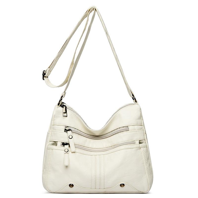 Pu Leather Crossbody Bag For Middleaged Women With Multiple Compartments For Casual Travel