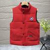 Men's Casual Stand Collar Cotton Vest - Autumn/Winter Sleeveless Jacket with Printed Logo, Plus Size Available