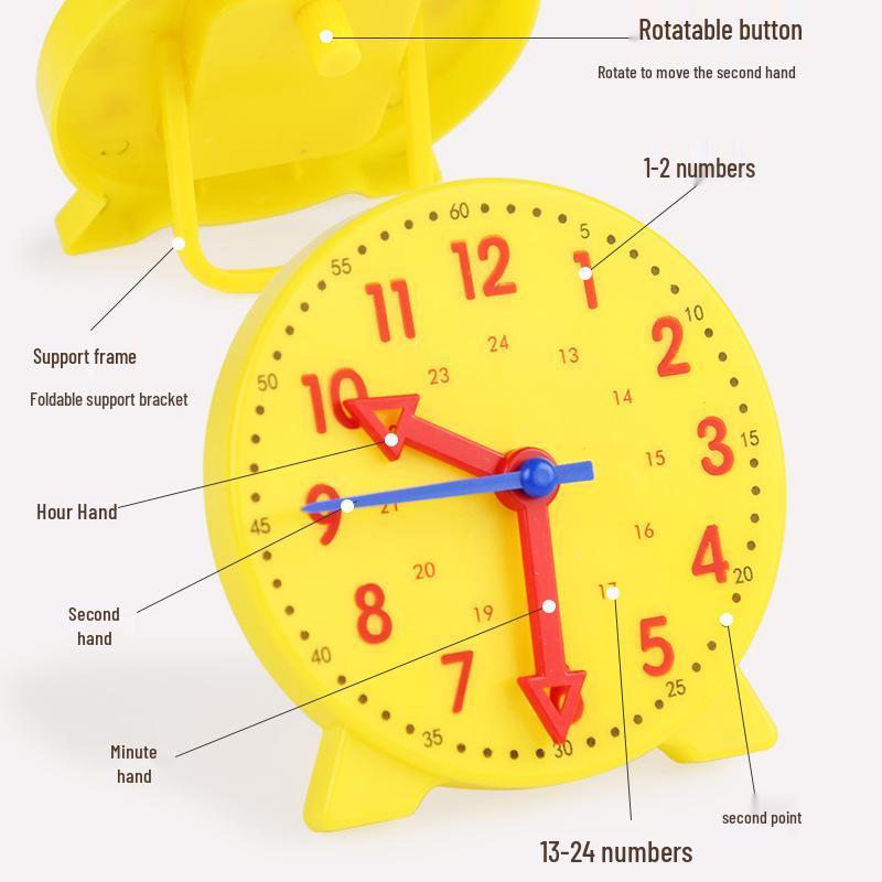 Wooden Educational Clock for Early Education – Teaching Tools for Primary School & Cognitive Time Learning