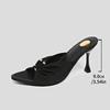 Designer Summer Woman Slippers Open Toe Thin High Heels Shoes Street Style Stripper Party Slides Zapatos De Mujer