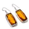 Honey Topaz Gemstone Handmade 925 Sterling Silver Jewelry Earring 2.01" N9u36