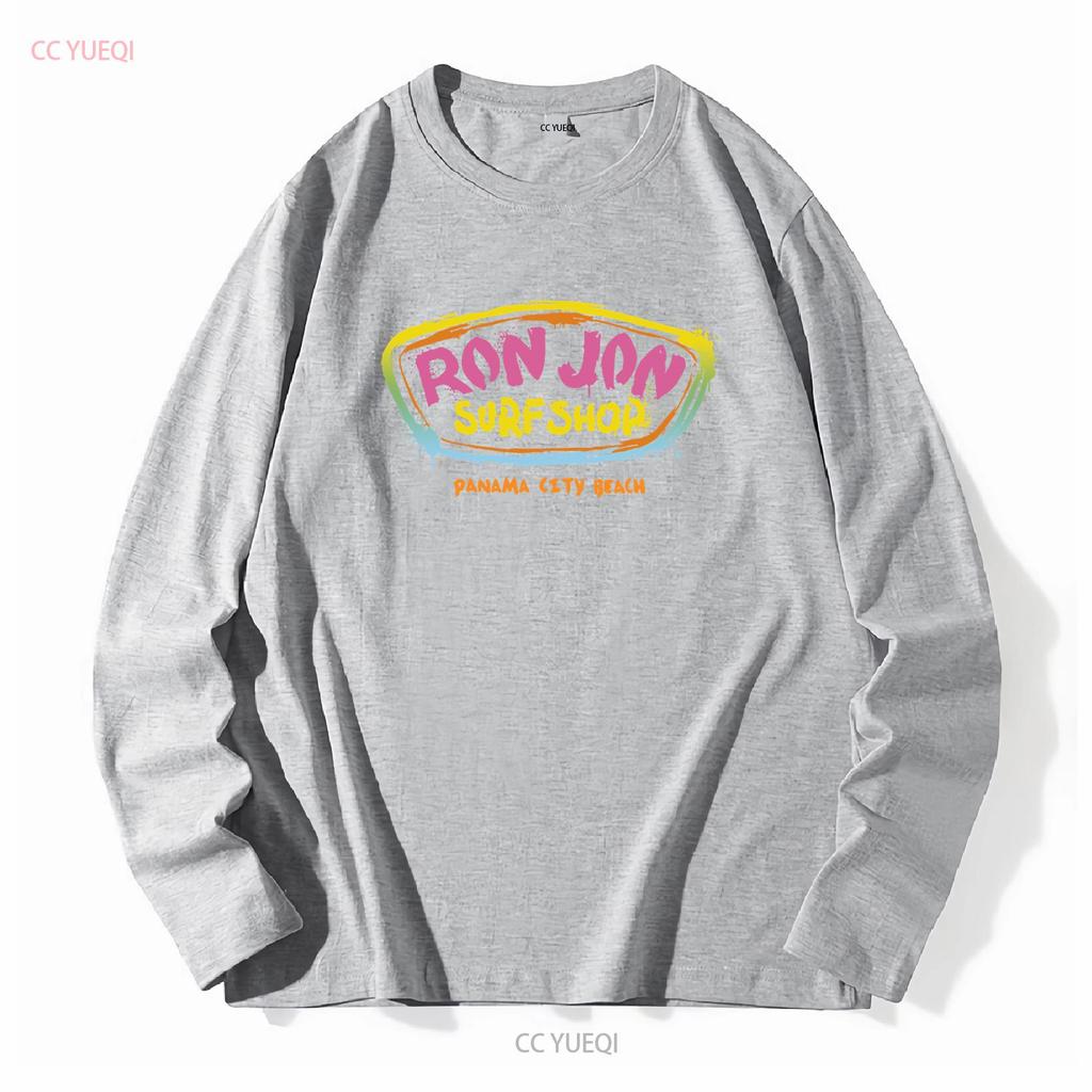 Ron Jon Surf Shop Panama City Beach Maglietta Uomo Taglia Piccola Manica Lunga Vintage Lavata Leggermente Stile Top Per Uso Quotidiano