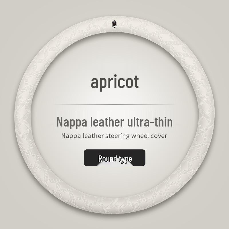 ORA Cat Series Steering Wheel Cover - Non-slip Nappa Leather, Sweat-absorbent, Ultra-thin 3D Texture