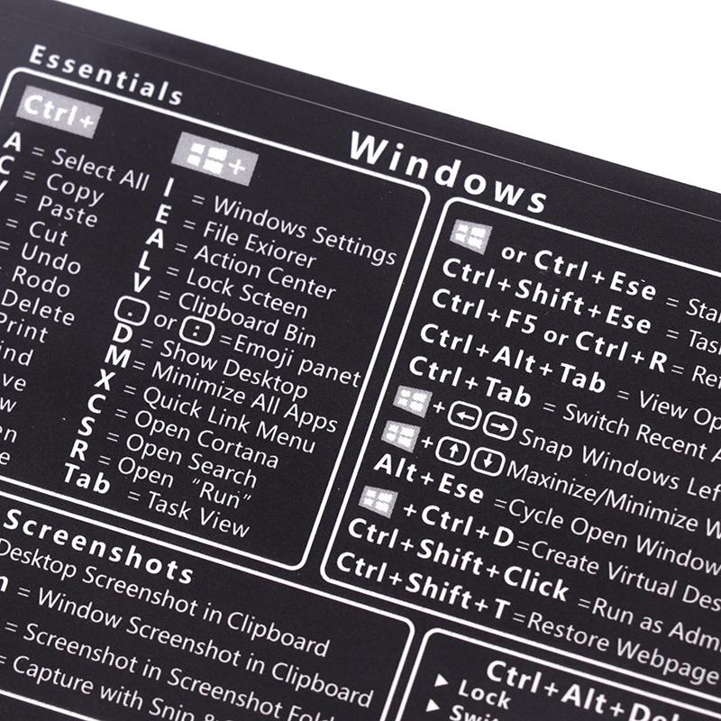 2 adesivi rimovibili per tasti di scelta rapida per tastiera di riferimento Windows/Word per computer, per una guida di riferimento rapido alla tastiera