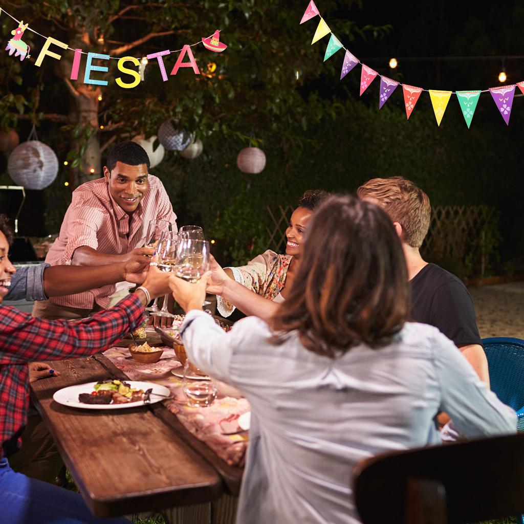 2 st Mexiko Dragflagga Mexikanskt Tema Banner Girlang Dekor Fiesta Party Tillbehör Dekoration Krans